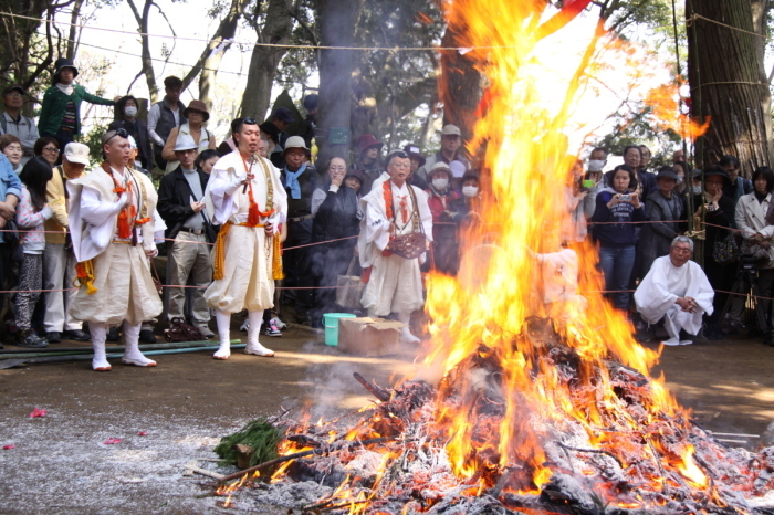 （画像）八菅神社の火渡り