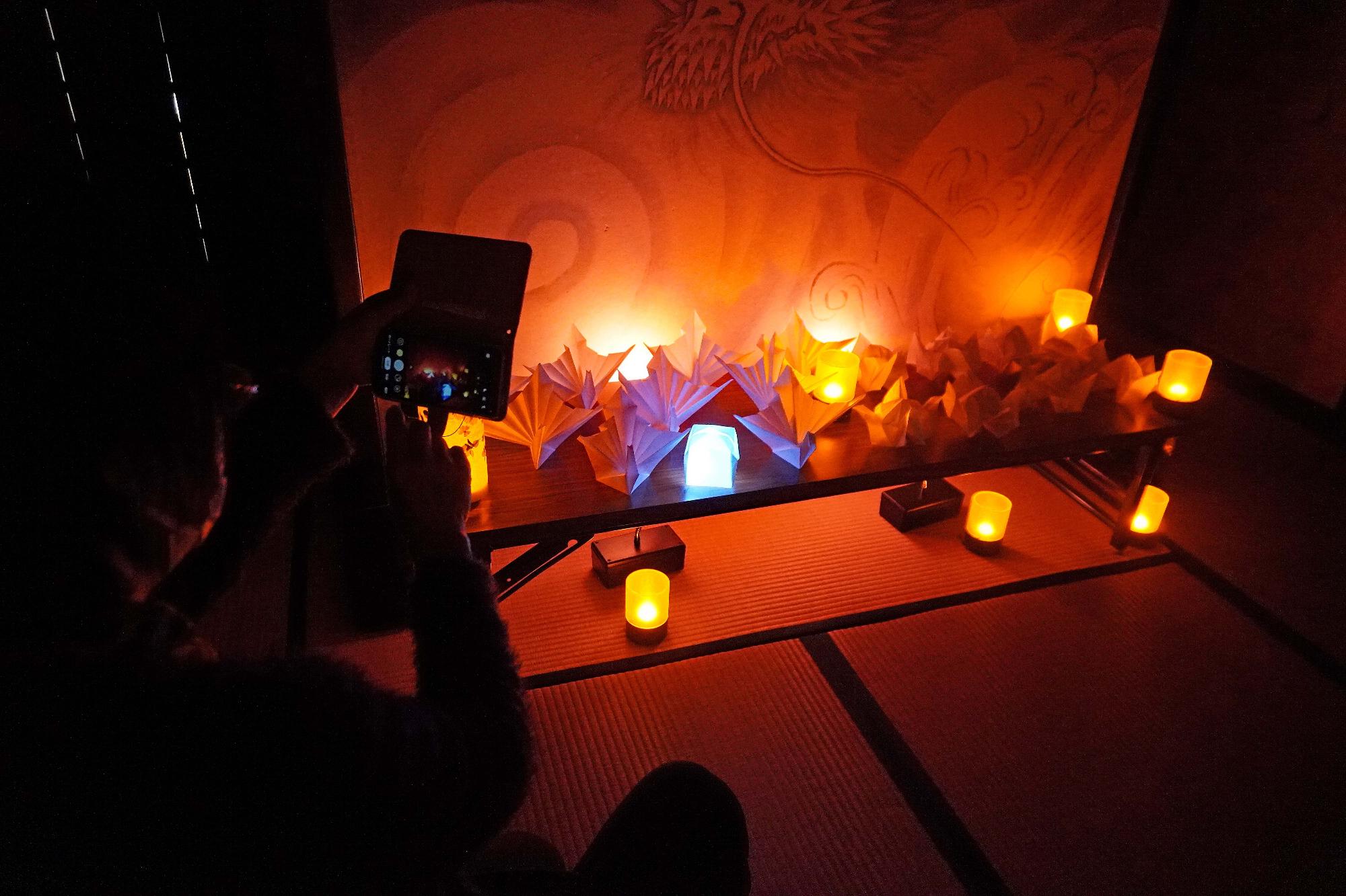 古民家山十邸折り紙LEDワークショップ