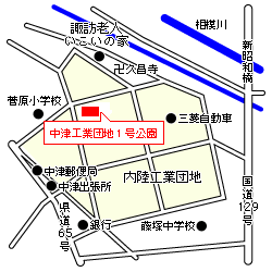 （画像）中津工業団地第1号公園の案内図
