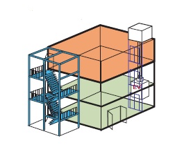 （イラスト）階段が屋外に設けられている場合の建物