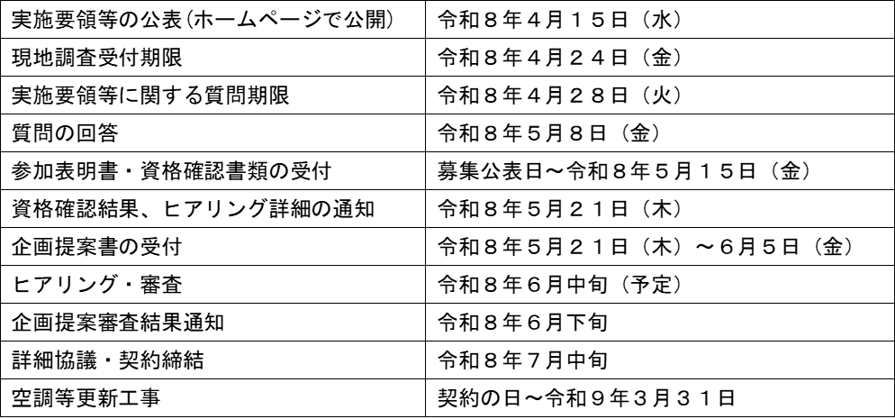 募集及び選定等の日程予定